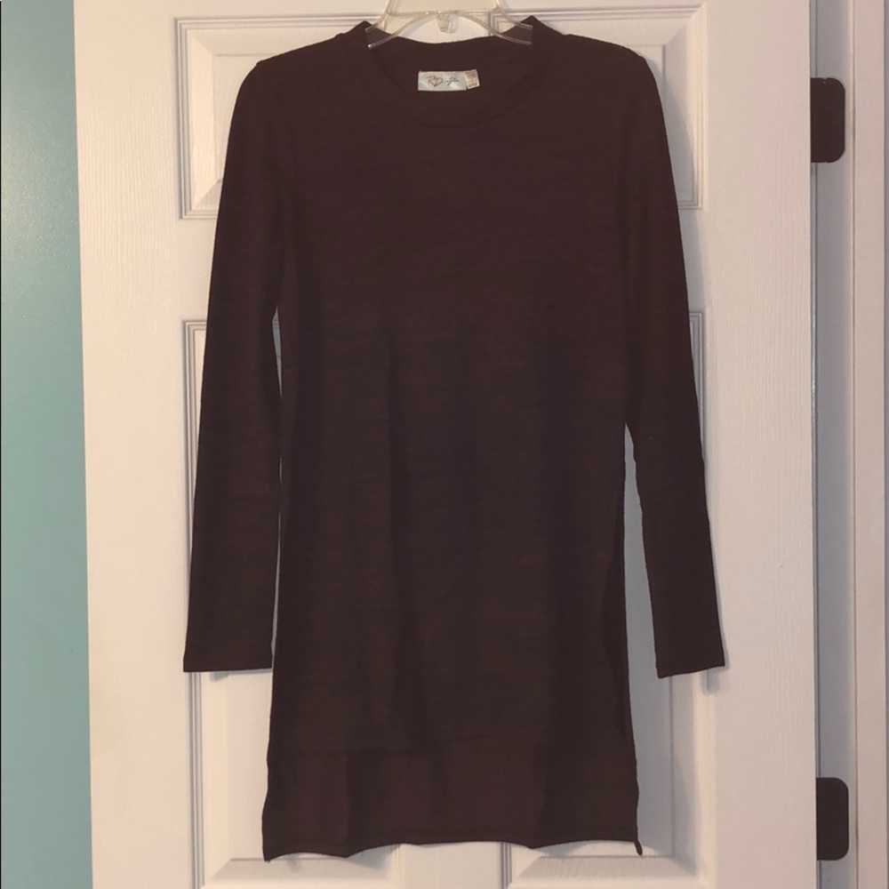 Burgundy and Black Women’s Long Sleeve Shirt